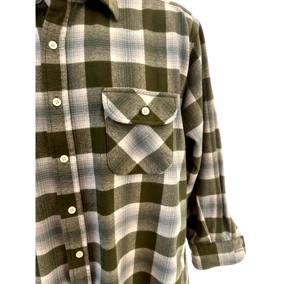 PENDLETON 'Maverick' Merino 100% Wool Plaid Shirt Button Pockets-Men's Size L - Picture 4 of 11